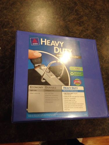 Avery Heavy Duty One Touch EZD 3&#034; Periwinkle Blue Clear Cover PVC Free