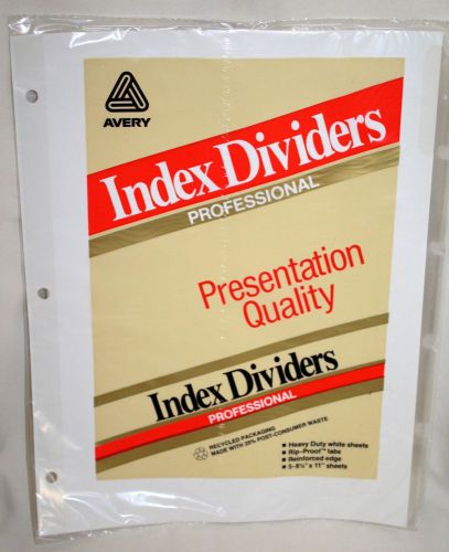 Avery Index Dividers Professional 5-tab for binders NEW