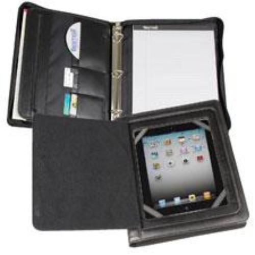 Professional ipad zipper binder with smart magnetic closure 1&#039;&#039; rings black for sale