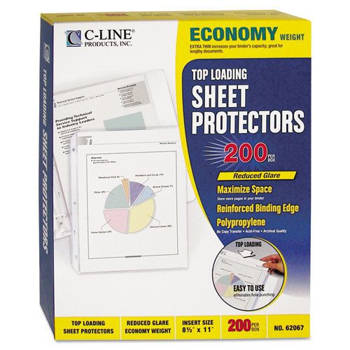 Economy weight poly sheet protector, reduced glare, 11 x 8 1/2, 200/bx for sale