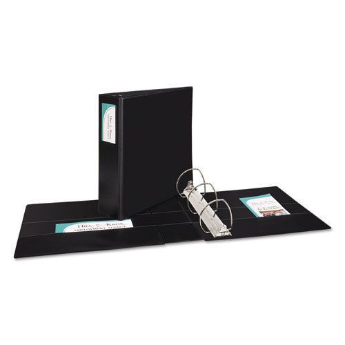 Durable binder with ezd rings, with label holder, 4&#034; capacity, black for sale