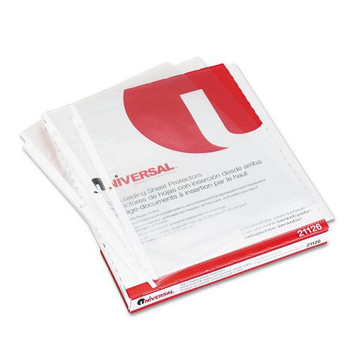 Universal UNV21126 Top-Load Poly Sheet Protectors, Std Gauge, Nonglare, Clear, 5