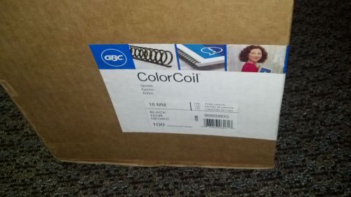 GBC Color Coil Spiral Coils - 18mm,  9665080G, Black 100 per Box
