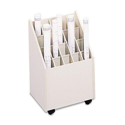 Laminate mobile roll files, 20 compartments, 15-1/4w x 13-1/4d x 23-1/4h, putty for sale