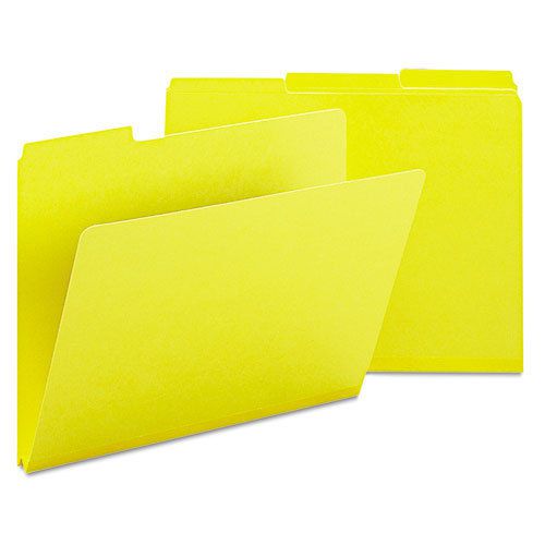 Recycled Folders, One Inch Expansion, 1/3 Top Tab, Letter, Yellow, 25/Box