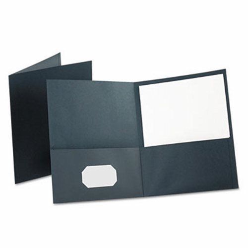 Oxford twin-pocket folder, embossed leather grain paper, dark blue (oxf57538) for sale