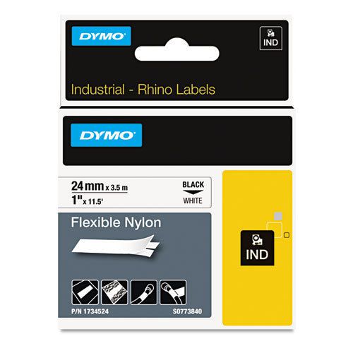 Rhino flexible nylon industrial label tape cassette, 1&#034; x 11-1/2 ft, white for sale