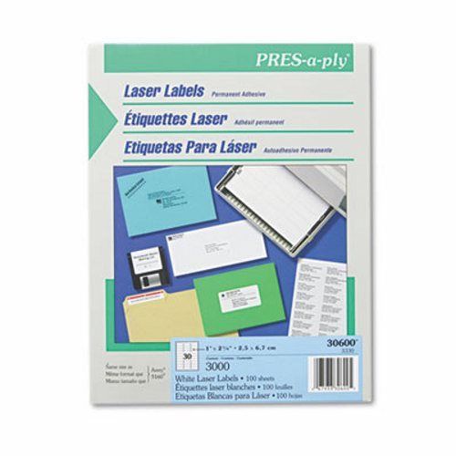 Avery pres-a-ply laser address labels, 1 x 2-5/8, white, 3000/box (ave30600) for sale