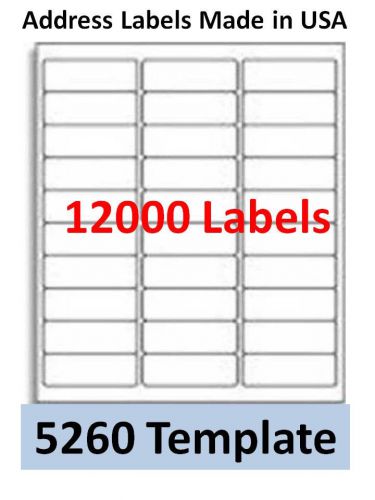 12000 laser/ink jet labels 30up address compatible with avery 5260. 100 sheets for sale