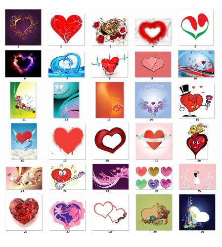 30 Square Stickers Envelope Seals Favor Tags Hearts Buy 3 get 1 free (h1)