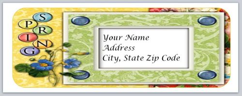 30 Spring Flowers Personalized Return Address Labels Buy 3 get 1 free (bo43)