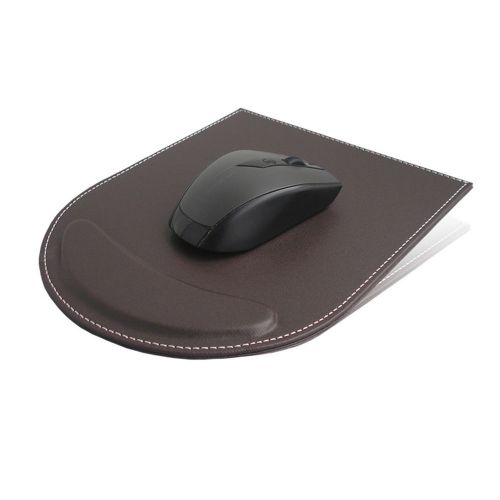 High quality solid color pu leather wrist comfort mousepad mat brown a183 for sale