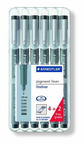 Staedtler Pigment Liner Bonus Sketch Set of 6 Liners for the Regular Price of 4