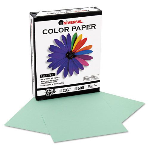 5,000 sheets universal colored paper, 20lb, 8-1/2 x 11, green - unv11203 for sale