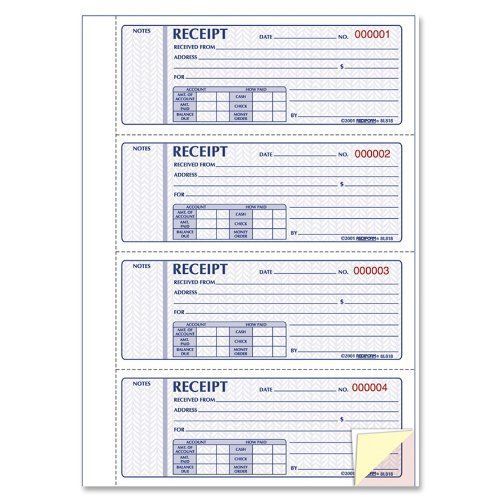 Rediform hardbound money receipt book - 200 sheet[s] - 3 part - (8l818) for sale