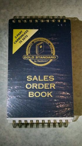 Pack of 4 Rediform Gold Standard Sales Order Book, Twin-Wire, Carbonless, 2 Part