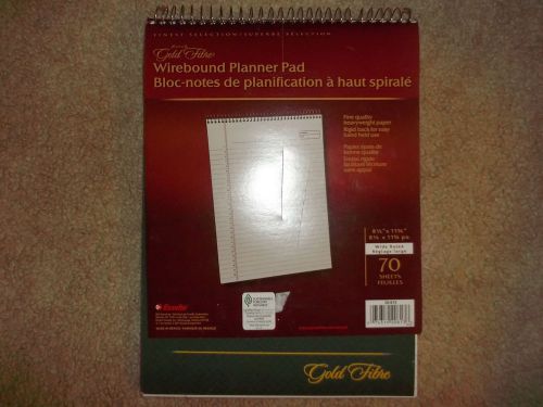 Ampad Gold fibre Wirebound Planner Pad NEW 70 sheets 8 1/2&#034; x 11 3/4&#034; wide ruled