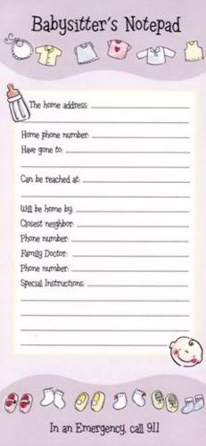 Babysitter&#039;s notes magnetic notepad new! party supplies for sale