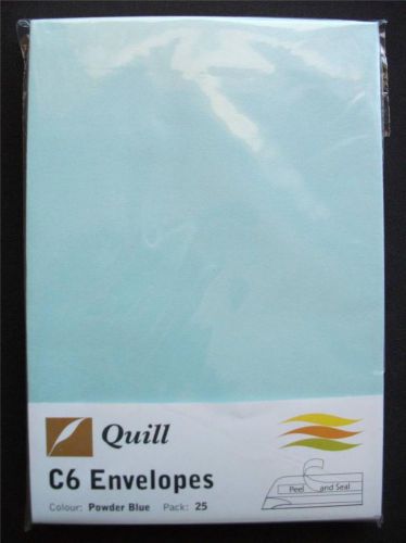 Coloured C6 Envelopes Paper Powder Blue for Writing Note Pad Invitations Pk 25