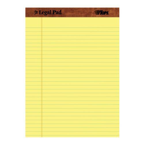Legal pad perforated canary legal/wide rule 12 pads per pack office supplies for sale