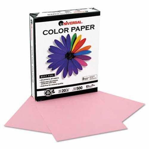 Universal Colored Paper, 20lb, 8-1/2 x 11, Pink, 500 Sheets/Ream (UNV11204)