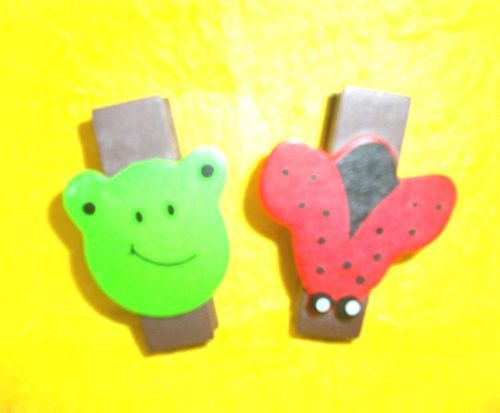 PAPER DIY PHOTO PICTURE GREEN FROG RED LADYBUG WOOD MINI CLIPS HANG ANIMAL