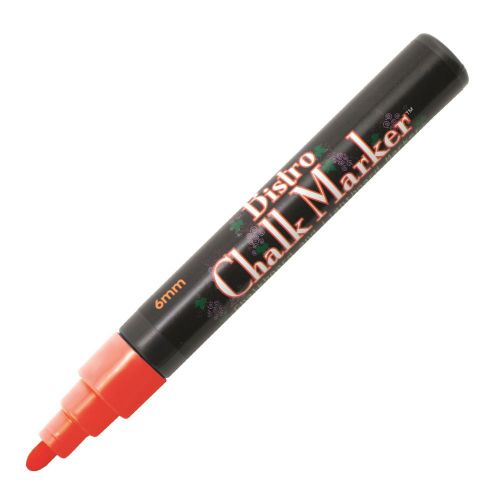 Marvy Bistro Chalk Marker, FL Red Bullet Tip ( 480-F2) - 6/pk