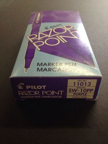 Pilot Purple Razor Point Pens SW-10PP, 11/Box #11013