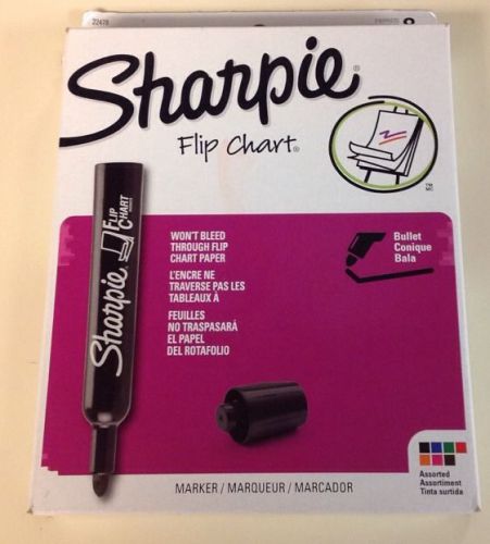 Sharpie Flip Chart 8 Count Colored Markers 22478 Bullet Tip Assorted Colors