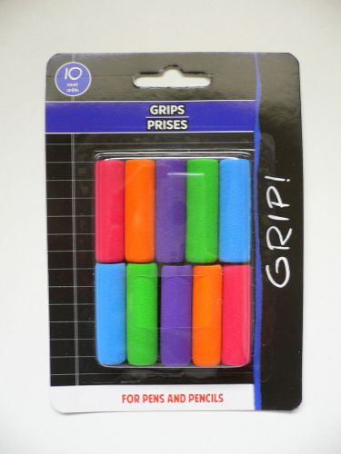 Colorful Foam Grips for Pens &amp; Pencils 10 Count~Very Comfortable~4.0cm