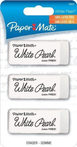 Paper Mate White Pearl Latex Free Eraser - Lead Pencil Eraser - (pap70624)
