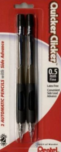 10 Pentel Quicker Clicker Automatic Pencils .5mm BLACK