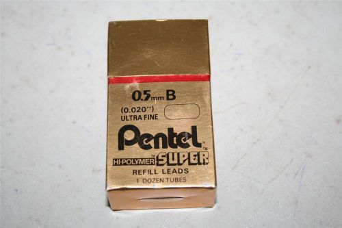 Pentel Hi-Ploymer Super Refill Leads Ultra Fine .5mm B 11 Tubes/132 Leads C505-B