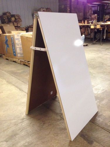 Hardwood 24&#034; X 48&#034; White Board Double Sided Easel Sidewalk Message Sign Display