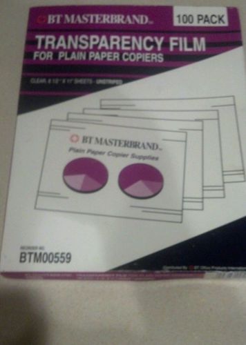 BT Masterbrand BTM00559 transparency film for plain paper copiers 100 Sheets
