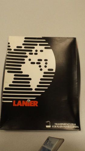 Lanier transparency film for plain paper copiers.  Open package contains 32