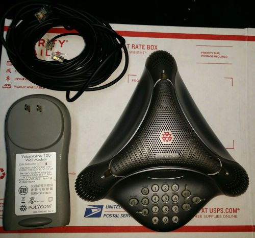 Polycom Voicestation 100 Conference Phone w/ Power Wall Module and cables