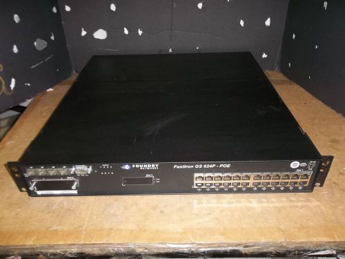 Foundry fastiron fgs624p gs 624p 24-port switch 4-port sfp dual power supply for sale