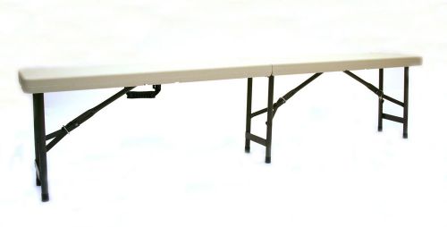 1.8 Meter Plastic folding benches with metal legs, fold in half for storage