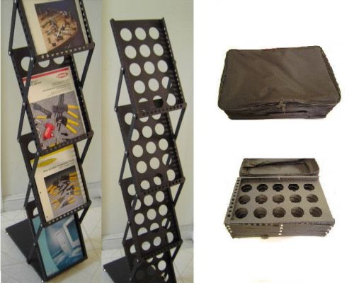 Free shipping- 2 folding magazine racks 4 trade show literature brochure display for sale