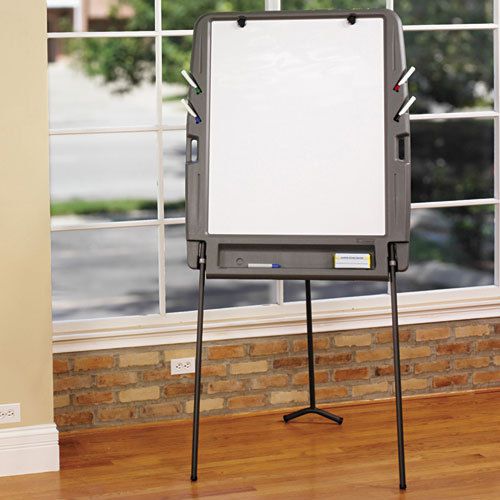Iceberg portable flipchart easel w/dry erase surface, 35 x 30, gray, ice30227 for sale