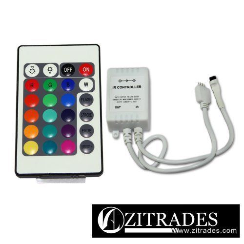 ZITRADES Wireless IR Remote Controller 24 Button with pin for 5050 3528SMD RGB L