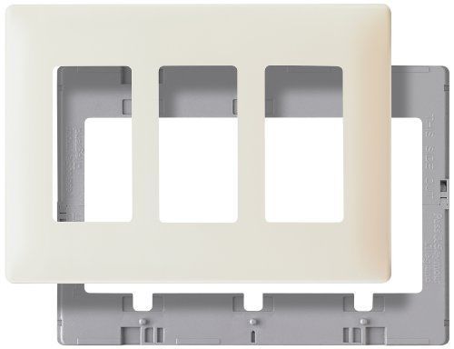Pass &amp; seymour swp263labpcc10 screw less wall plate plastic sub plate three gang for sale