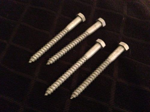 3/8 x 4&#034; galvanized hex head lag bolts - rj a307 (lot of 25) for sale