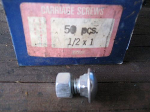 1/2x1 carriage bolt grade 2 with nuts zinc chromate qty 100 screws for sale