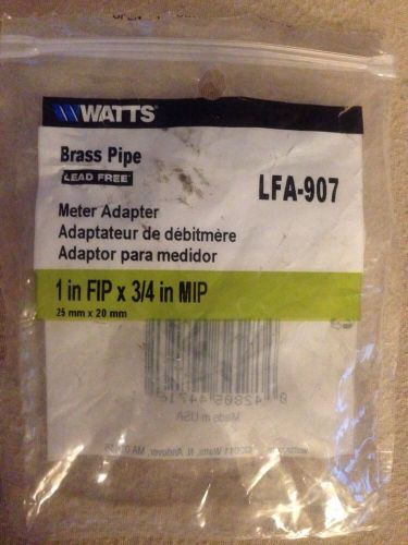 Watts 1 in. x 3/4 in. brass fpt x mpt water meter adapter lfa-907 for sale