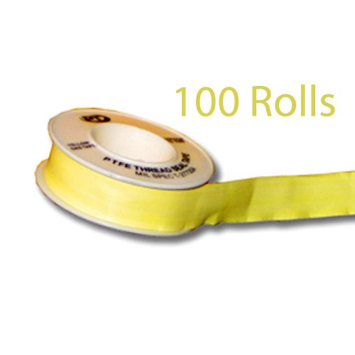 Yellow teflon tape 100 rolls industrial 3/4&#034; x 520&#034;: plumbers tape $1.73/ roll for sale