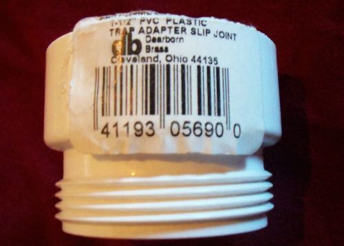 1-1/2&#034; PVC TRAP ADAPTOR SLIP JOINT (PLASTIC) #41193056900 (NEW)