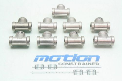 Lot of 9 mro stainless steel tee pipe fittings 3/8&#034; female npt 304 for sale