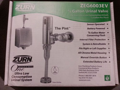 Zurn zeg6003ev 1/8g urinal valve ultra low consumption for sale